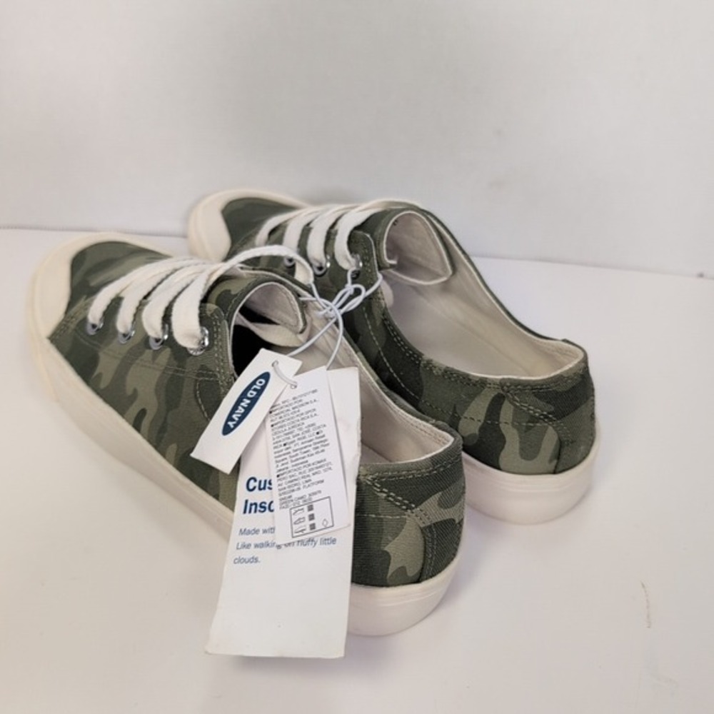 Old Navy Womens 7 Canvas Camouflage Olive Sneaker Shoes - NEW NWT - Picture 7 of 9